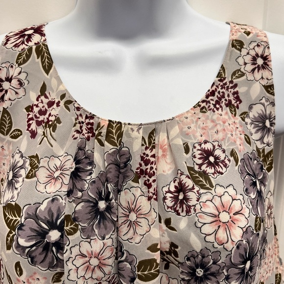 LOFT Pink and GreySleeveless Tank Top with Relaxed Fit Large - Picture 5 of 9